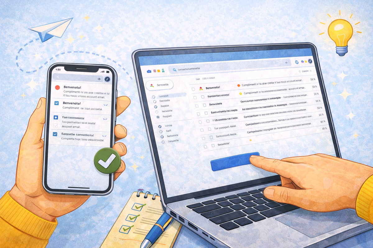 Casella email pronta dopo la creazione dell’account