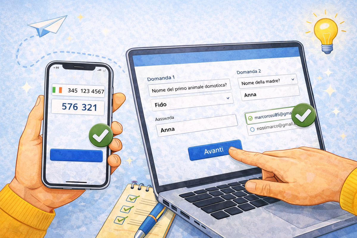 Verifica dell’account email con codice di conferma