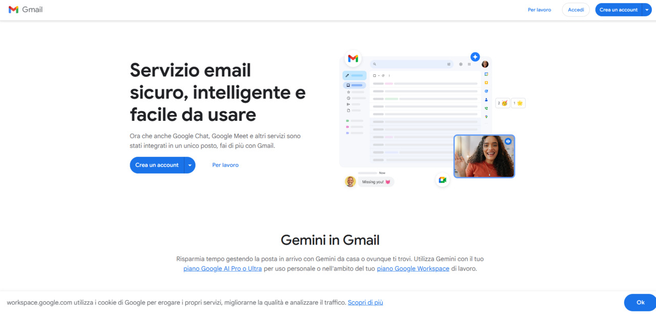 Pagina ufficiale di accesso Gmail aperta su telefono o computer