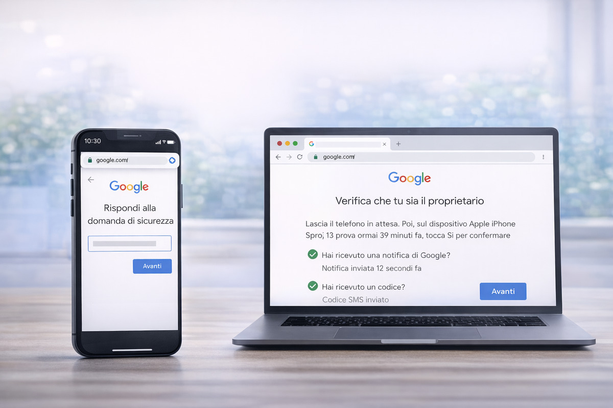 Verifica di sicurezza Google durante il recupero dell’account Gmail
