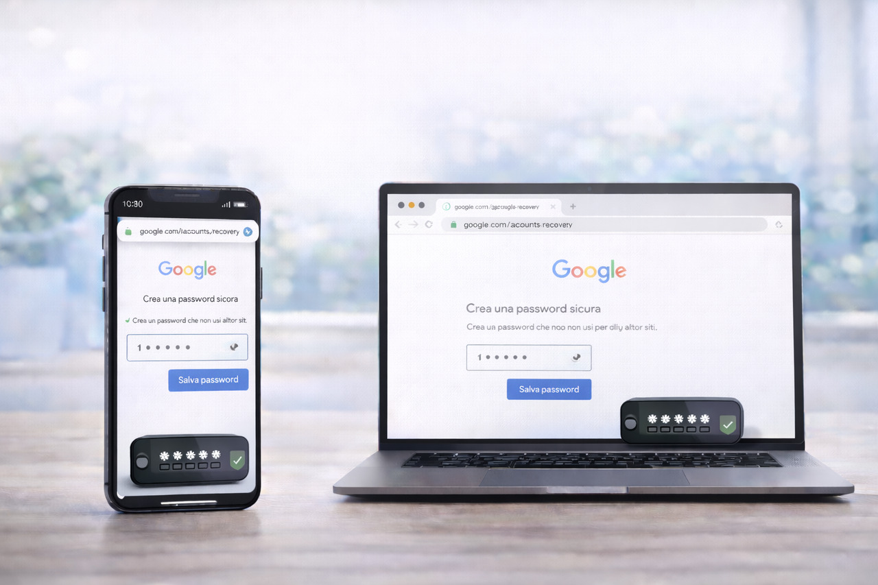 Schermata per impostare una nuova password Gmail