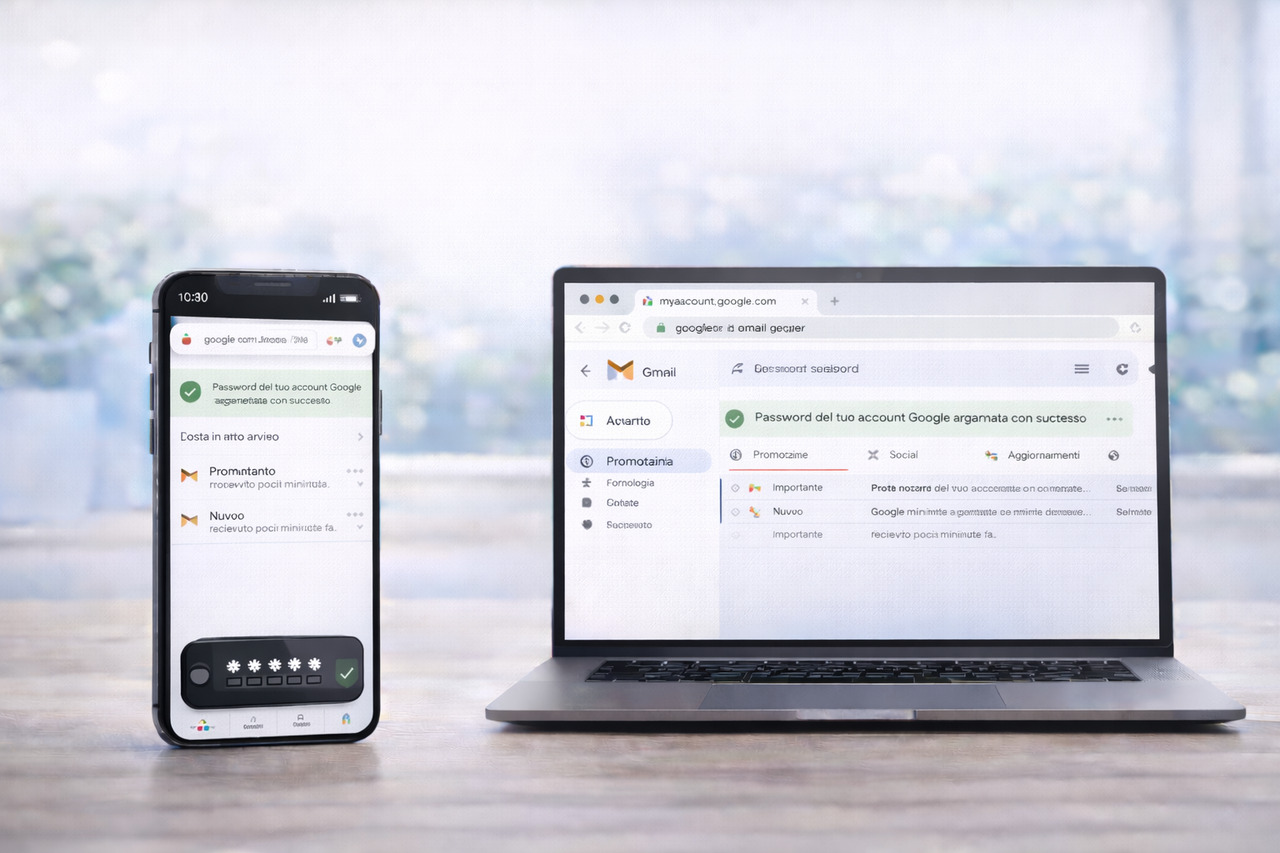 Accesso a Gmail completato dopo il recupero della password