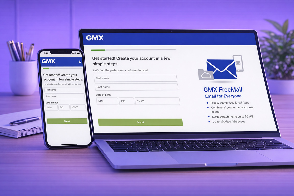 Compilazione dei dati personali durante la registrazione GMX Mail
