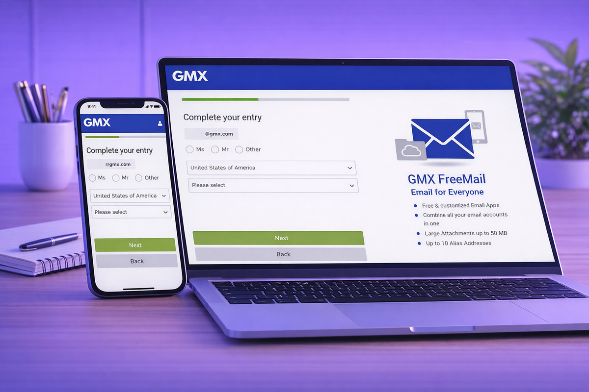 Inserimento dei dati aggiuntivi durante la registrazione GMX