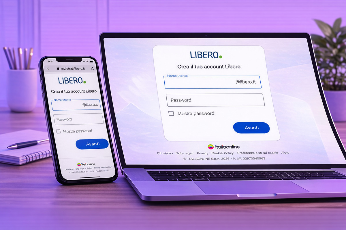 Scelta dell’indirizzo email e della password per Libero Mail