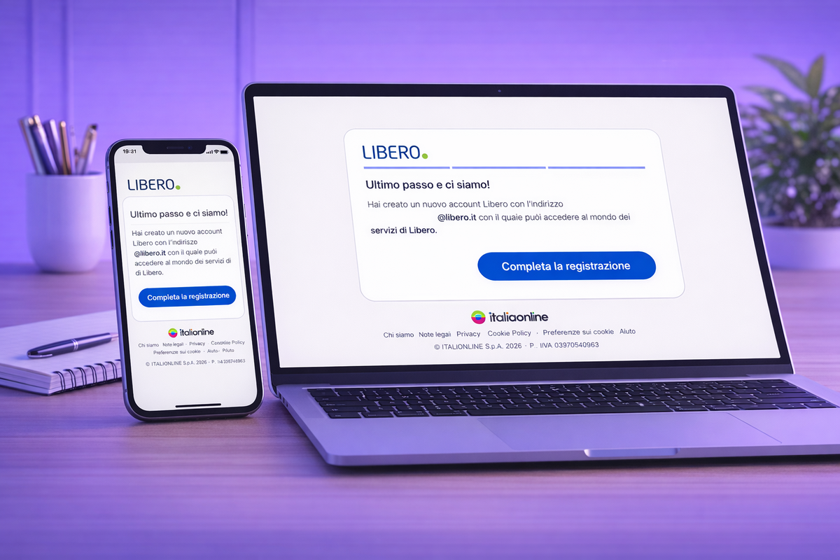 Conferma finale durante la registrazione Libero Mail