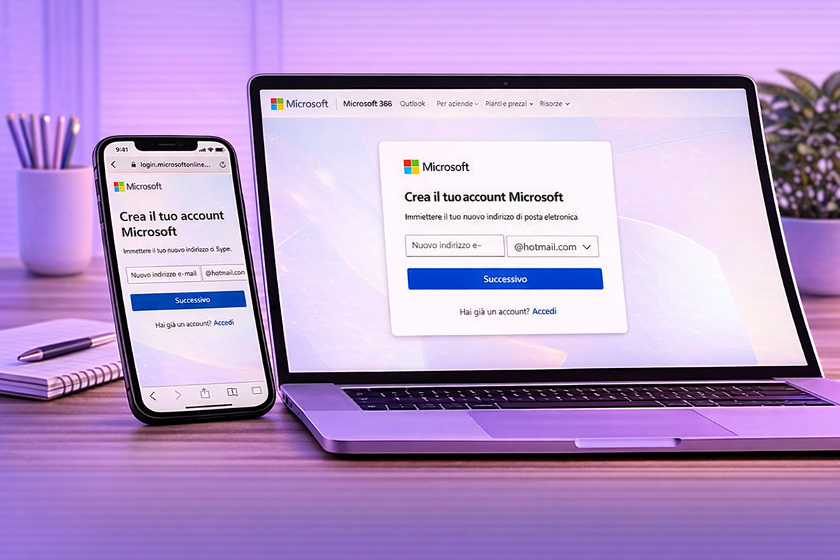 Scelta dell’indirizzo email Outlook o Hotmail