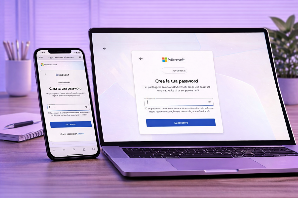 Creazione della password durante la registrazione Outlook