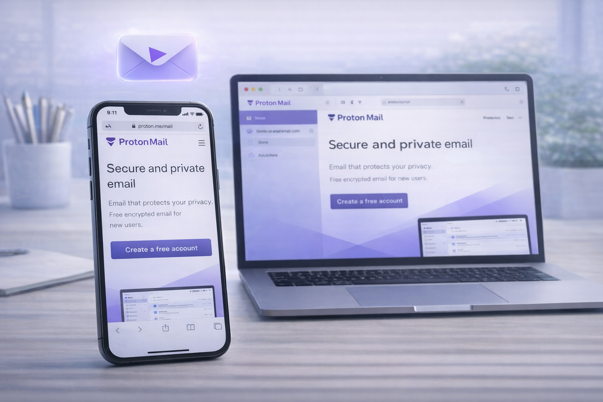 Sito ufficiale Proton Mail aperto per creare un nuovo account