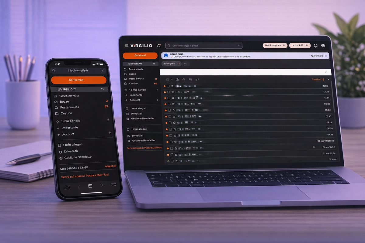 Account Virgilio Mail creato con successo