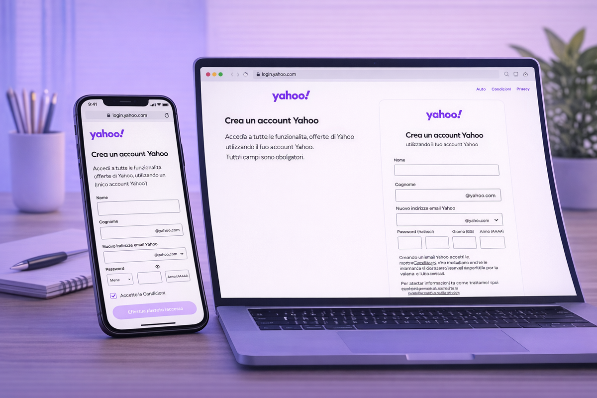 Compilazione del modulo di registrazione Yahoo Mail