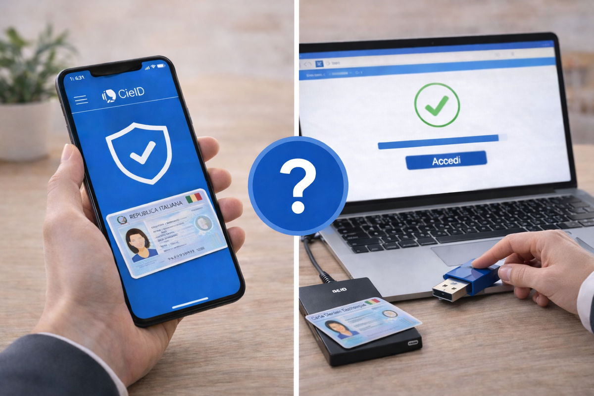 Scelta tra smartphone e computer per usare la CIE