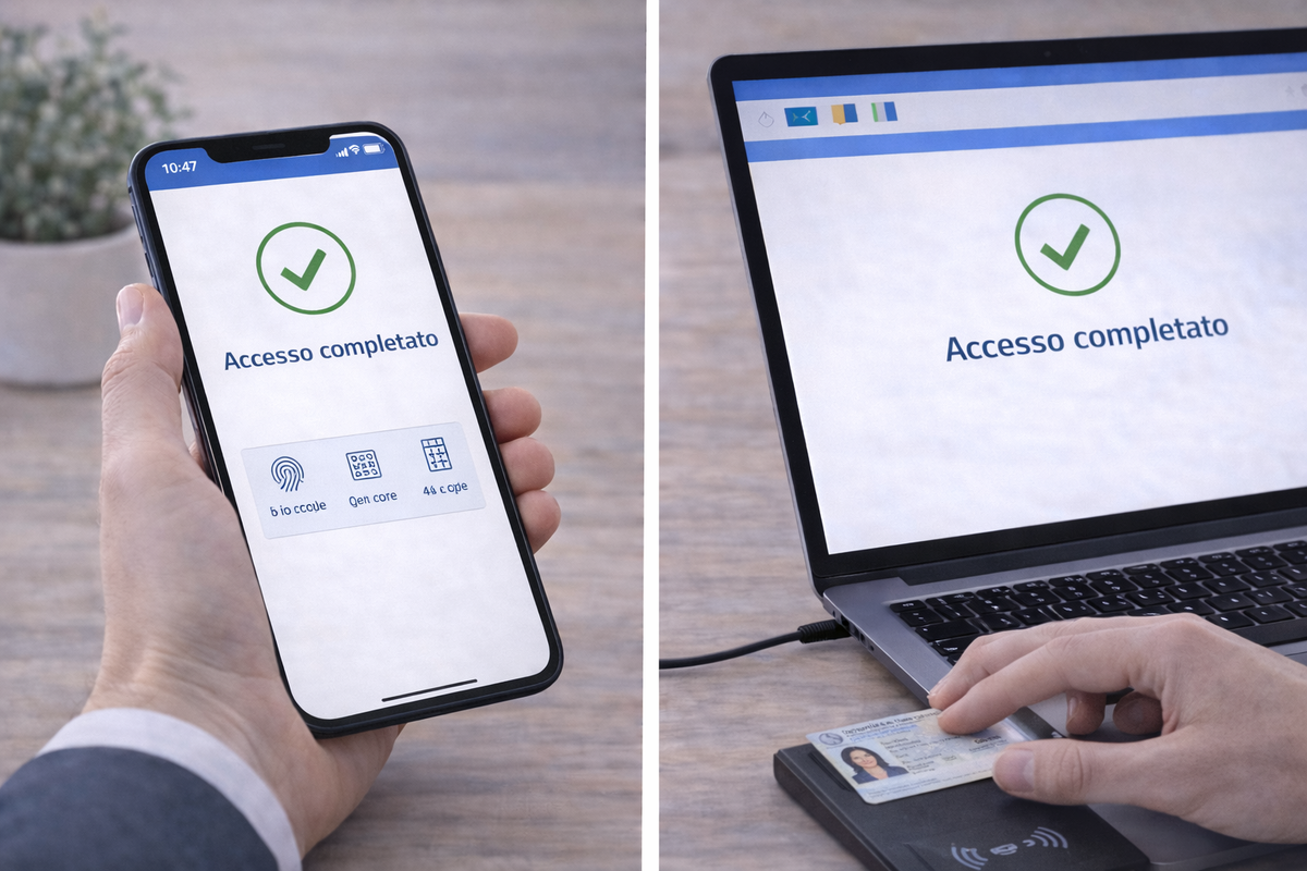 Accesso completato a un servizio online con CIE