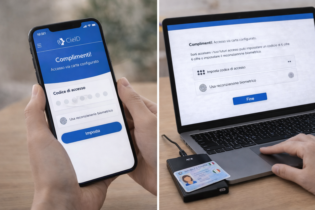 Configurazione finale dell’accesso con carta d’identità elettronica