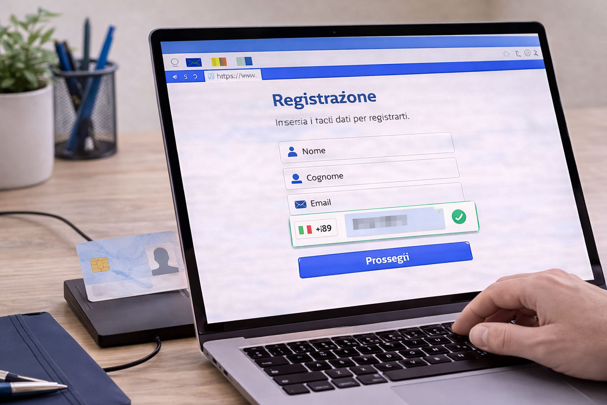 Registrazione sul sito del provider SPID con inserimento dei dati