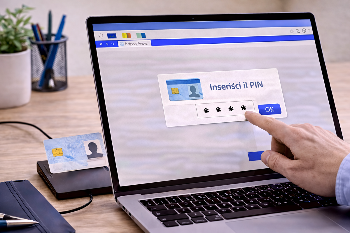Inserimento del PIN della CNS durante la verifica dell’identità