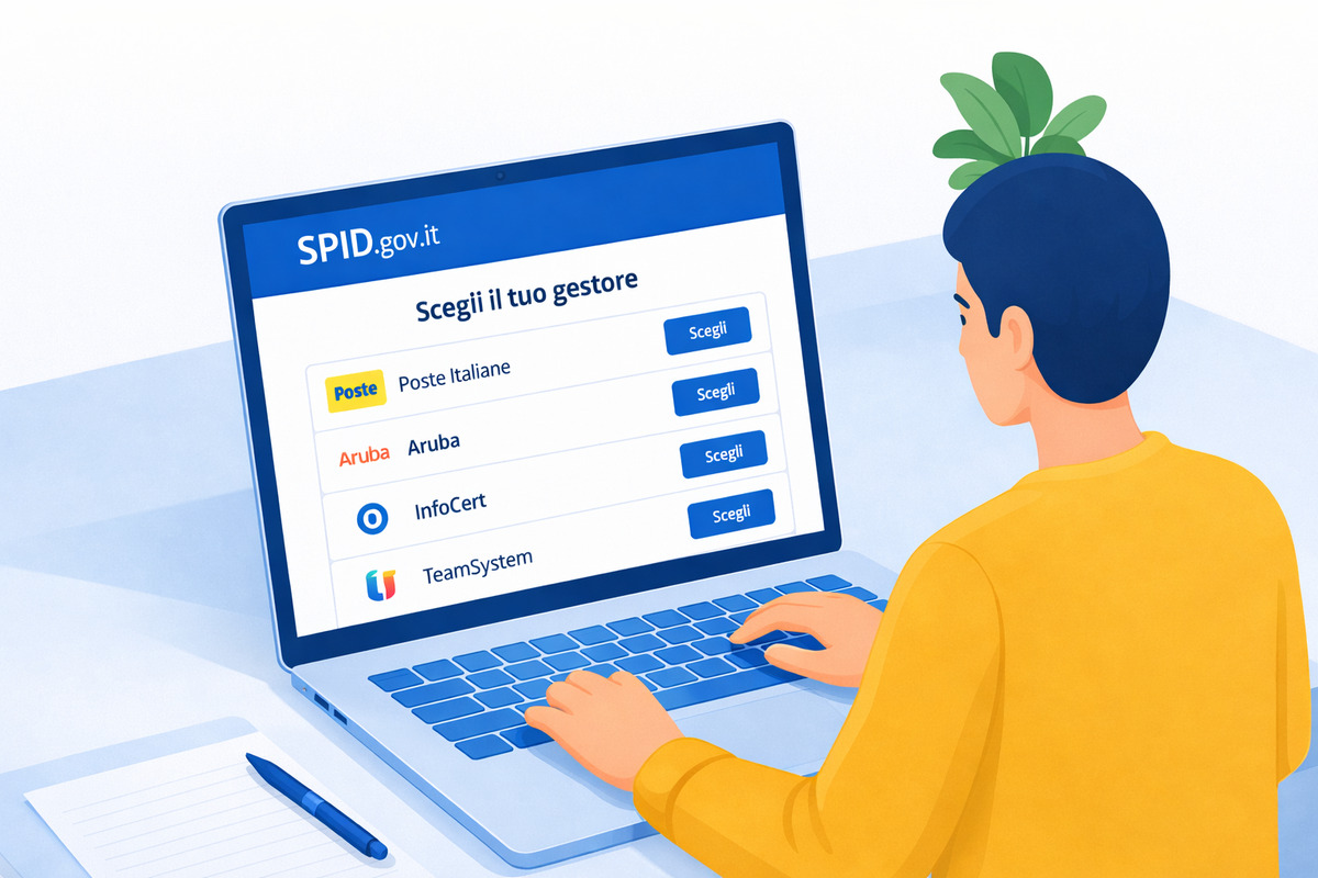 Scelta del provider SPID che supporta il riconoscimento con firma digitale