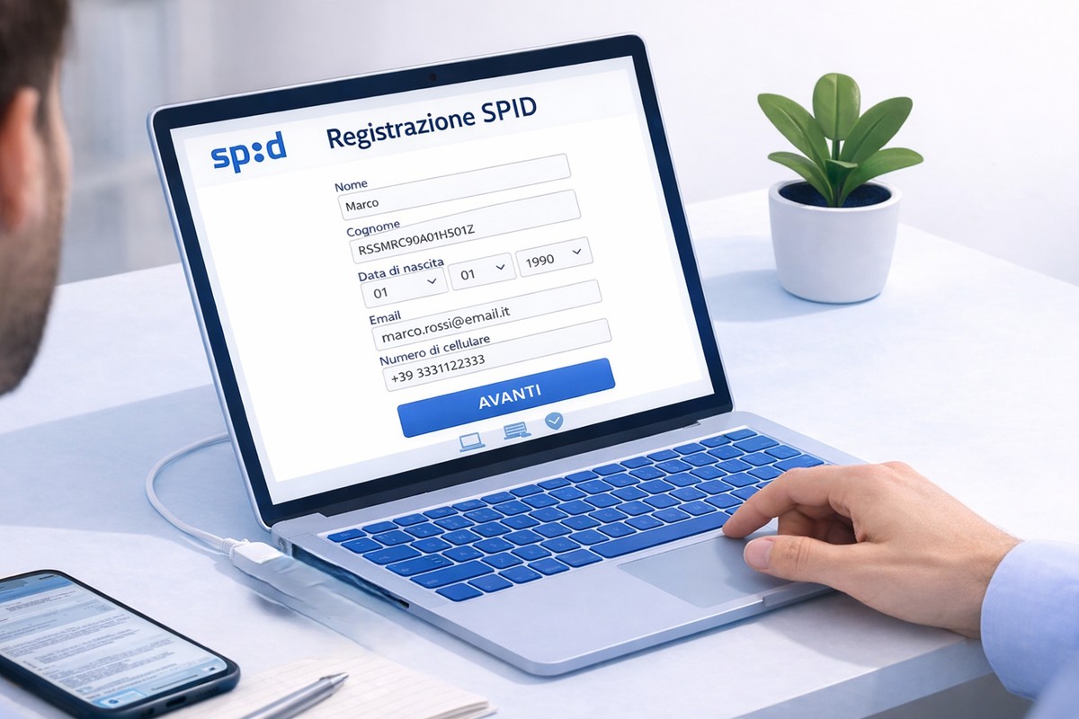 Registrazione SPID online con inserimento dei dati personali