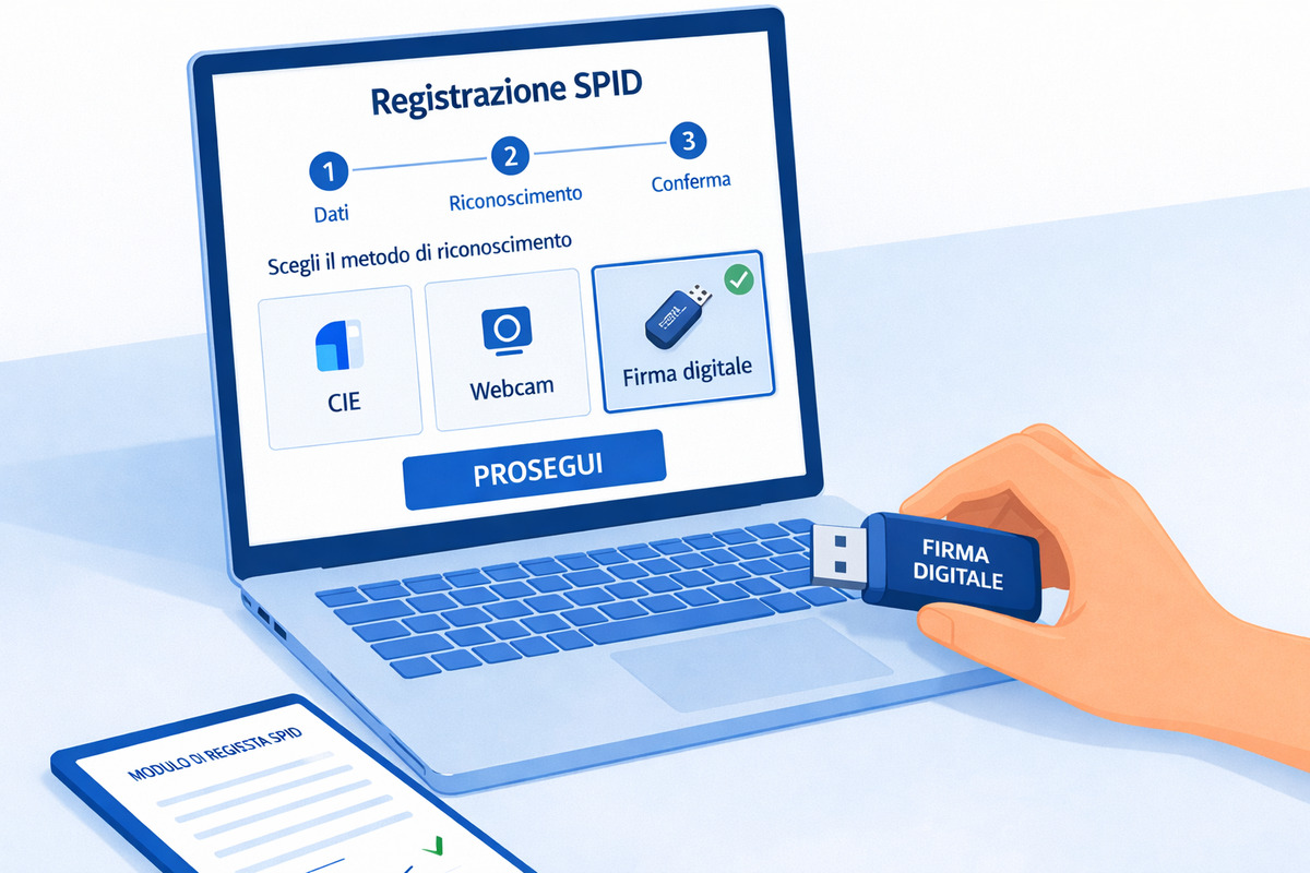 Scelta del riconoscimento con firma digitale durante la richiesta SPID