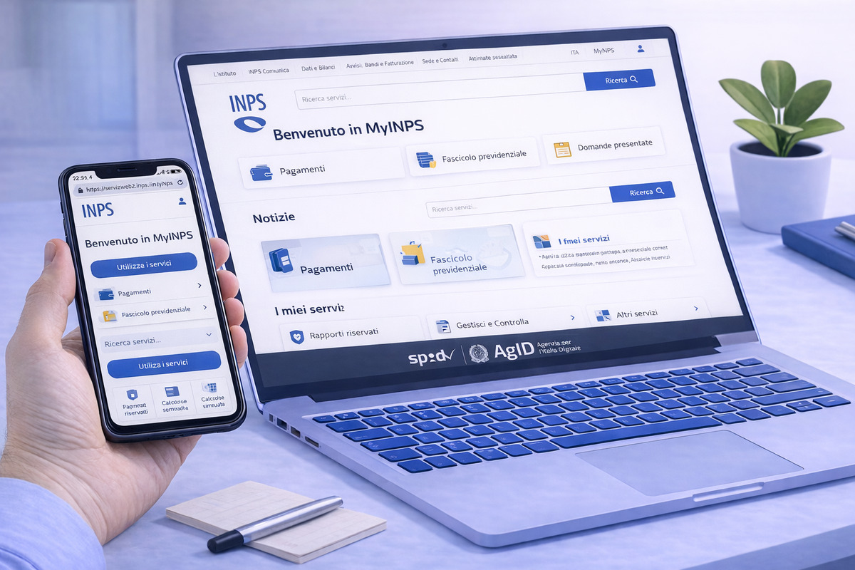 Area personale MyINPS aperta dopo l’accesso con SPID
