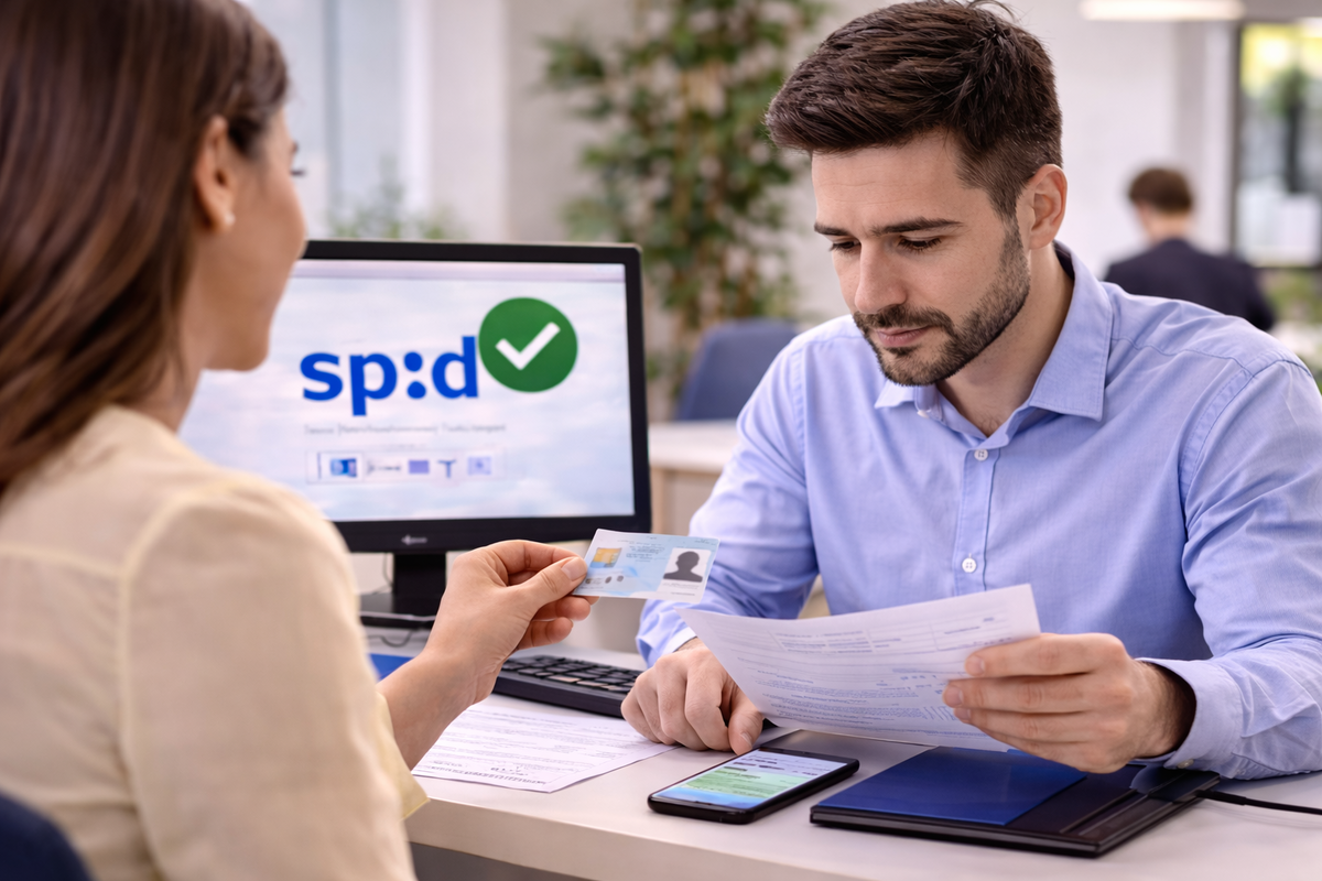 Operatore che verifica i documenti per il rilascio dello SPID
