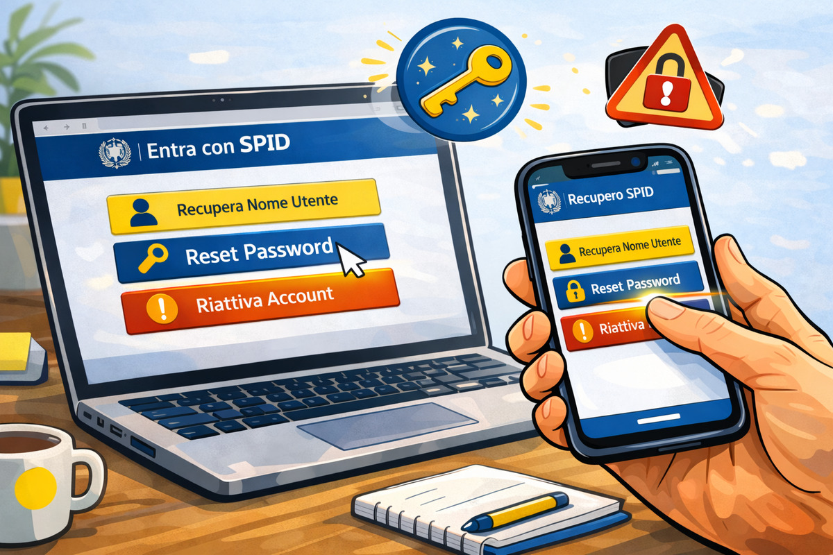 Scelta della funzione corretta per recuperare username, password o account SPID