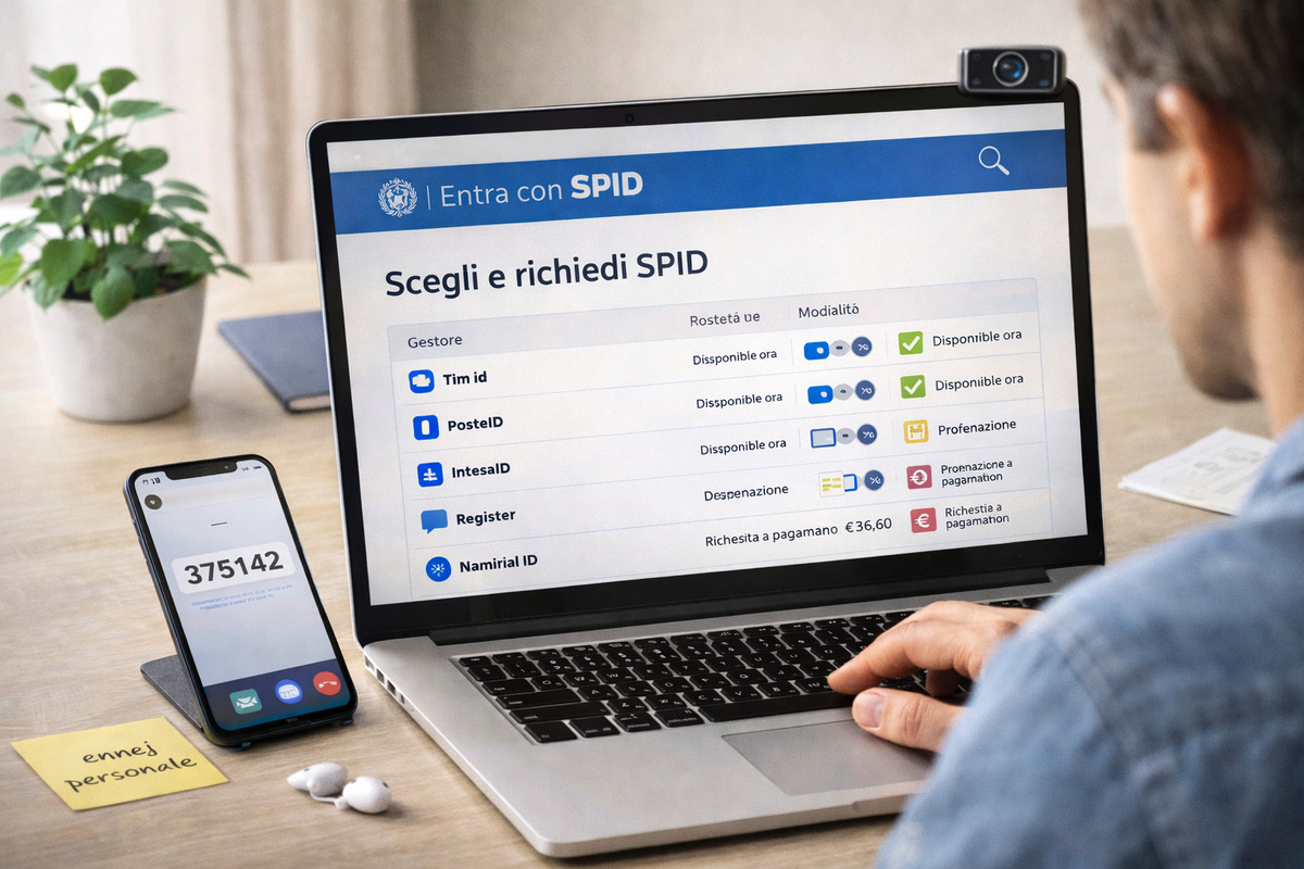 Scelta del provider SPID che supporta il riconoscimento via webcam