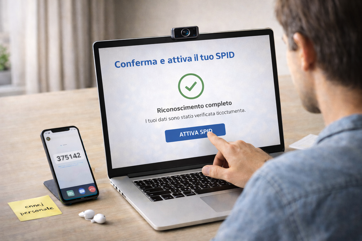Attivazione finale dello SPID dopo il riconoscimento con webcam