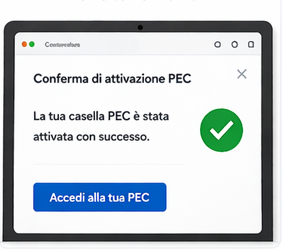 Conferma di attivazione della casella PEC ricevuta via email