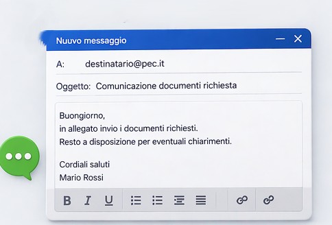 Compilazione dell’oggetto e del testo di una PEC