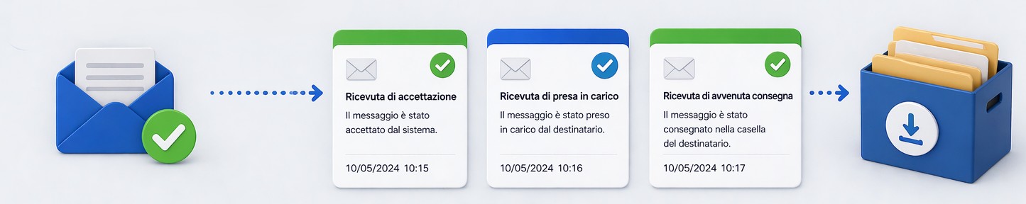 Ricevute PEC conservate dopo l’invio del messaggio