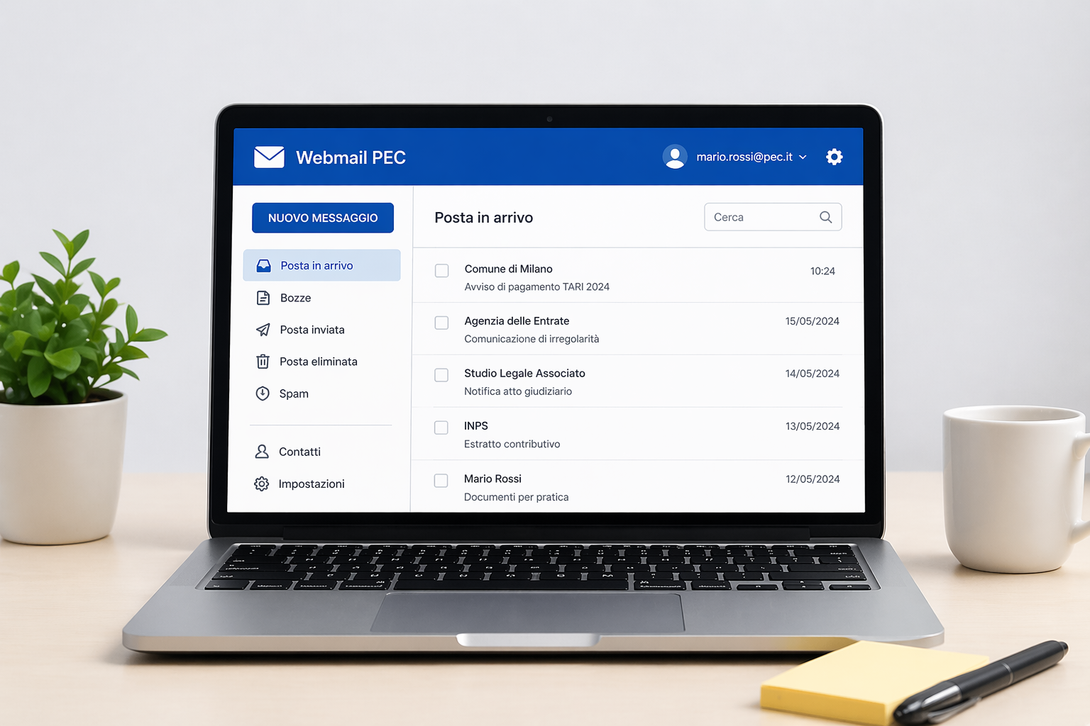 Accesso alla casella PEC per leggere i messaggi