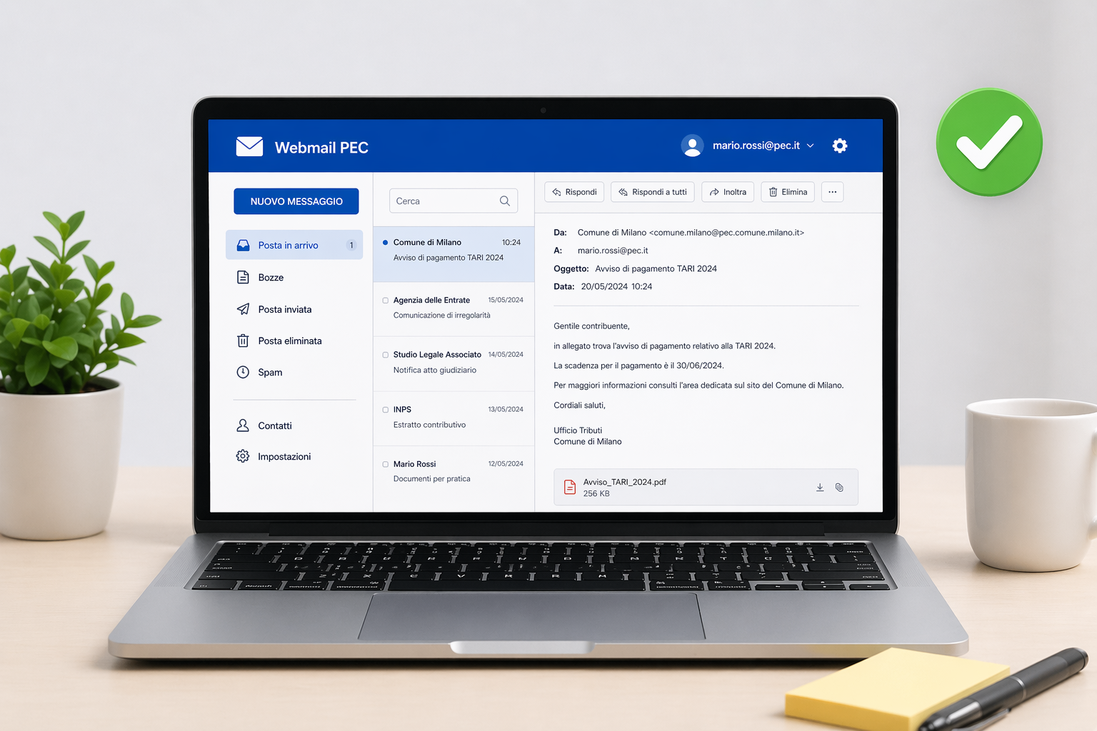 Lettura del contenuto principale di una PEC