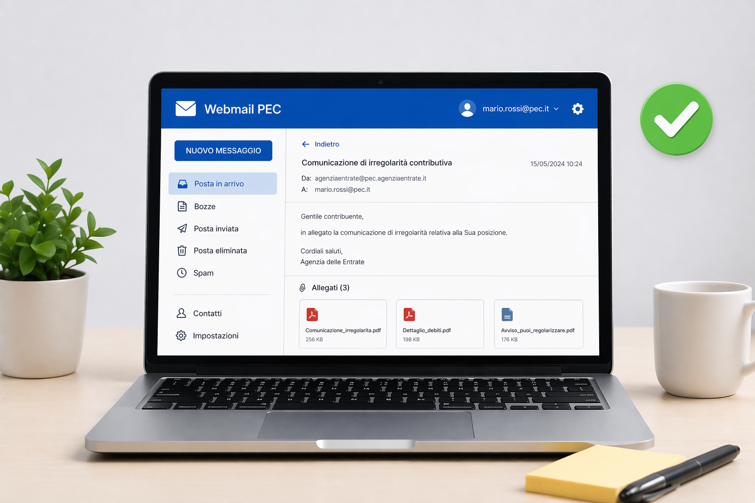 Apertura degli allegati di una PEC