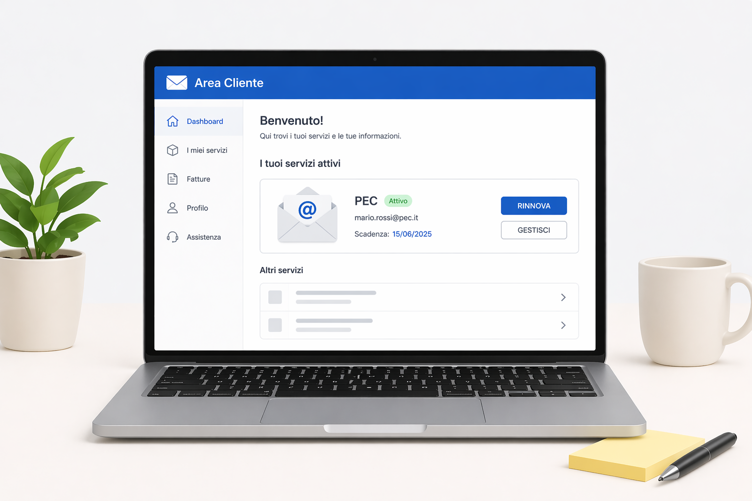Accesso all’area clienti del gestore PEC