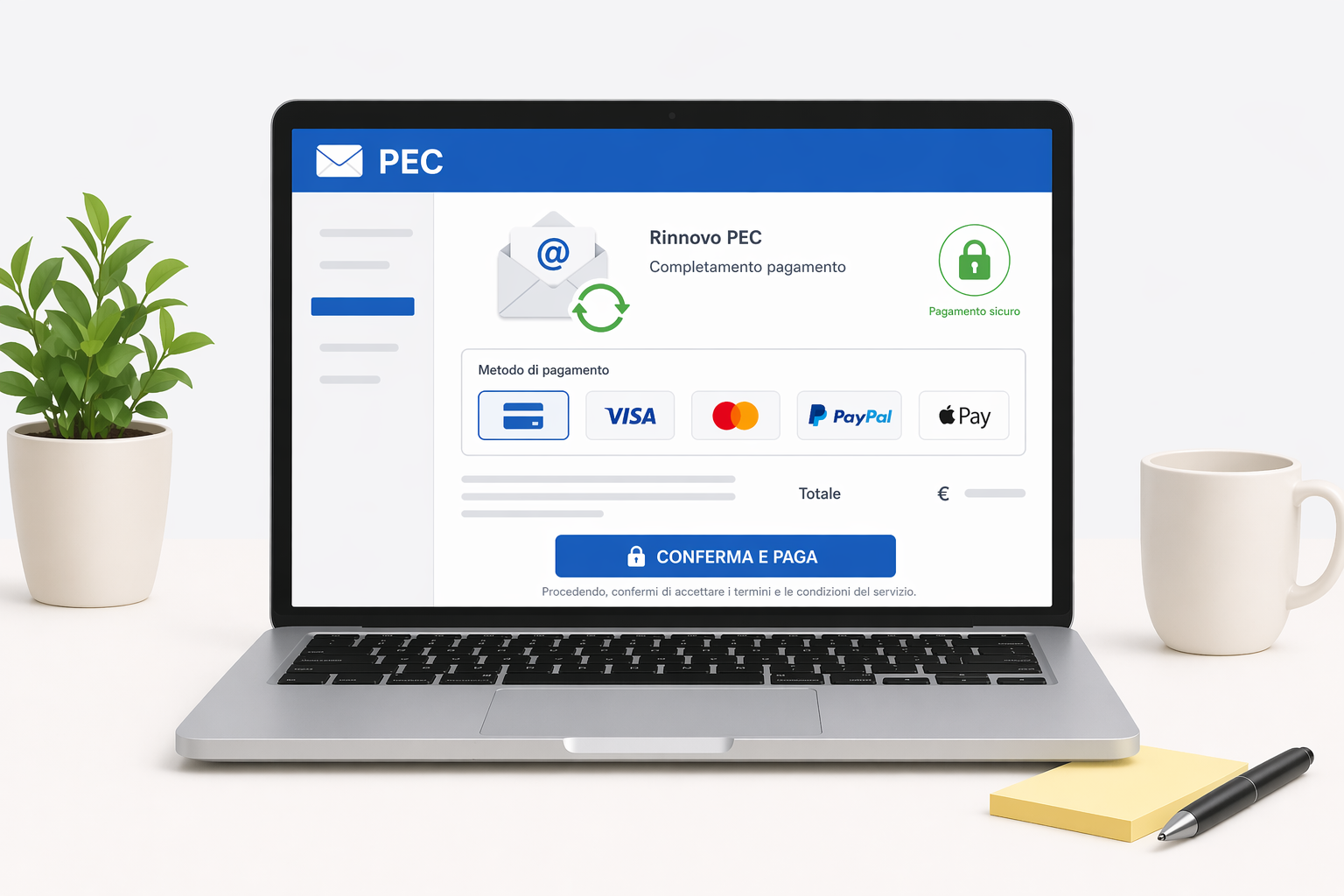Pagamento del rinnovo della casella PEC