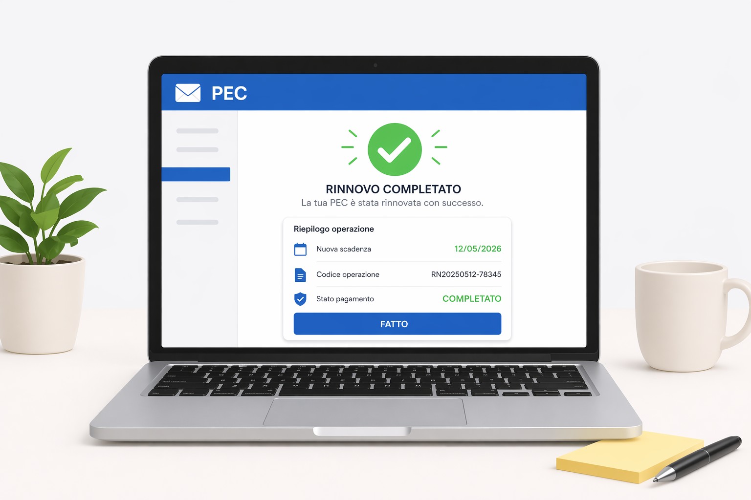 Conferma finale del rinnovo PEC
