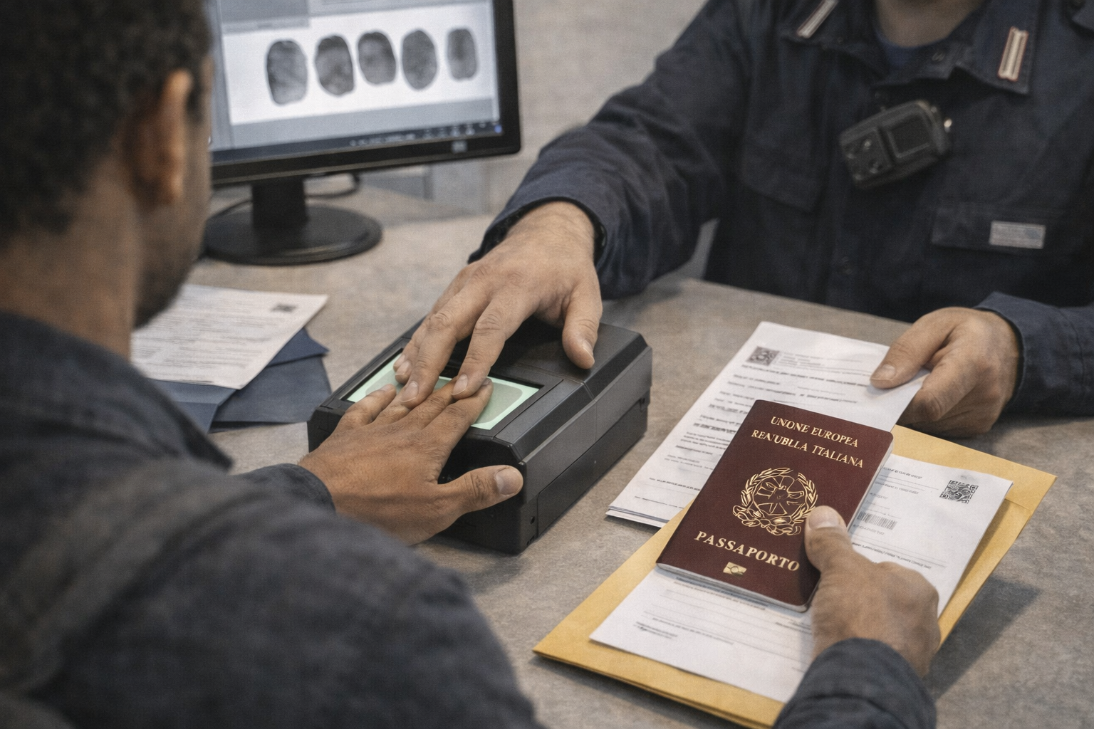 Controlli e rilievi in Questura per il permesso di soggiorno