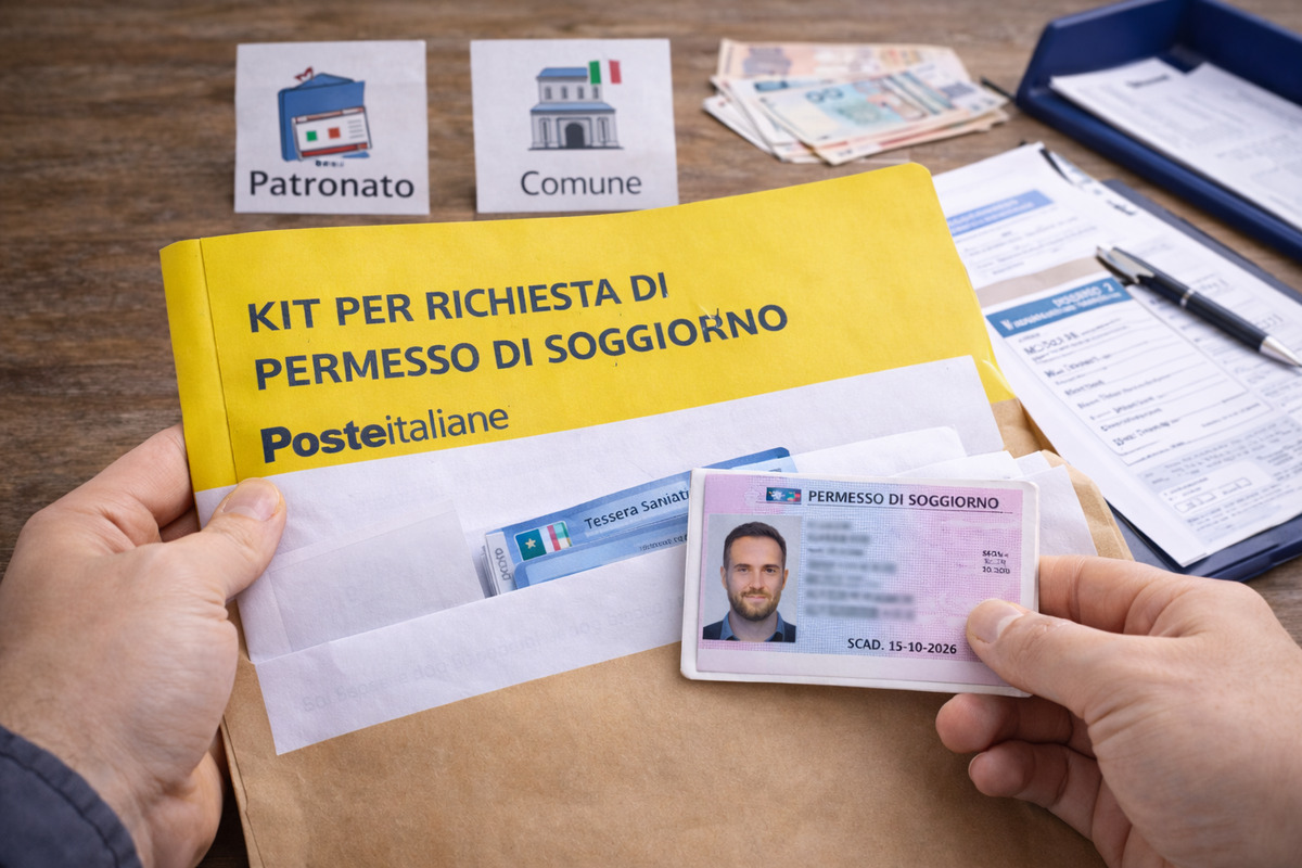 Kit a banda gialla per la richiesta del permesso di soggiorno