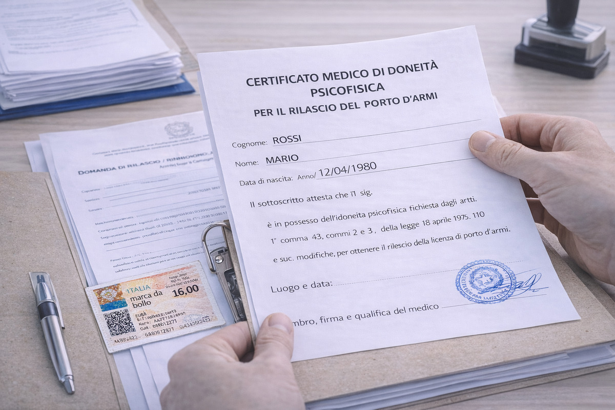 Uso del certificato medico nella pratica del porto d’armi