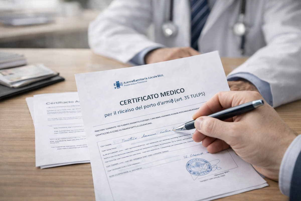 Certificato medico necessario per il nulla osta acquisto armi