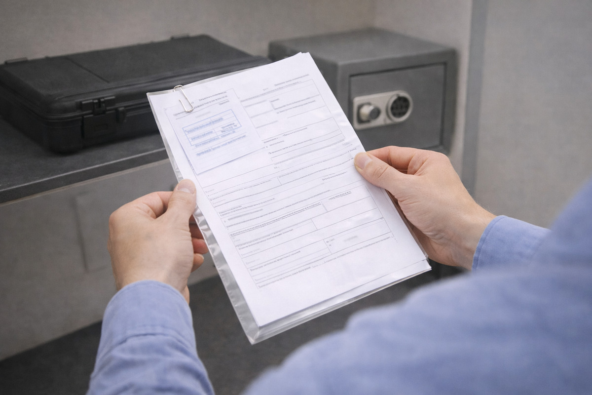 Conservazione della copia della denuncia di detenzione armi