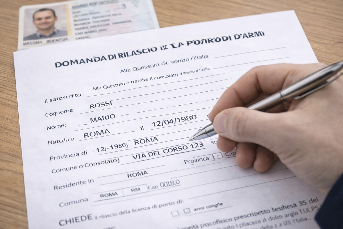 Scelta del tipo di pratica per il porto d’armi