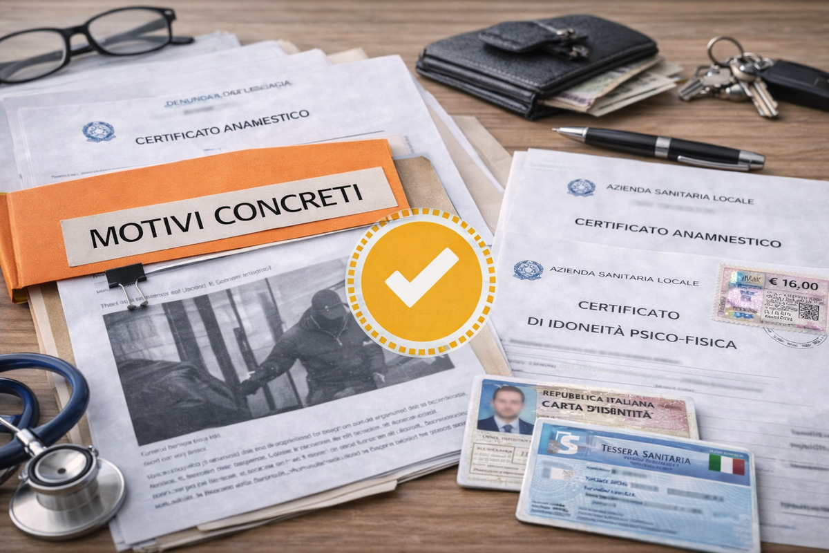 Documentazione allegata per motivare la richiesta di difesa personale