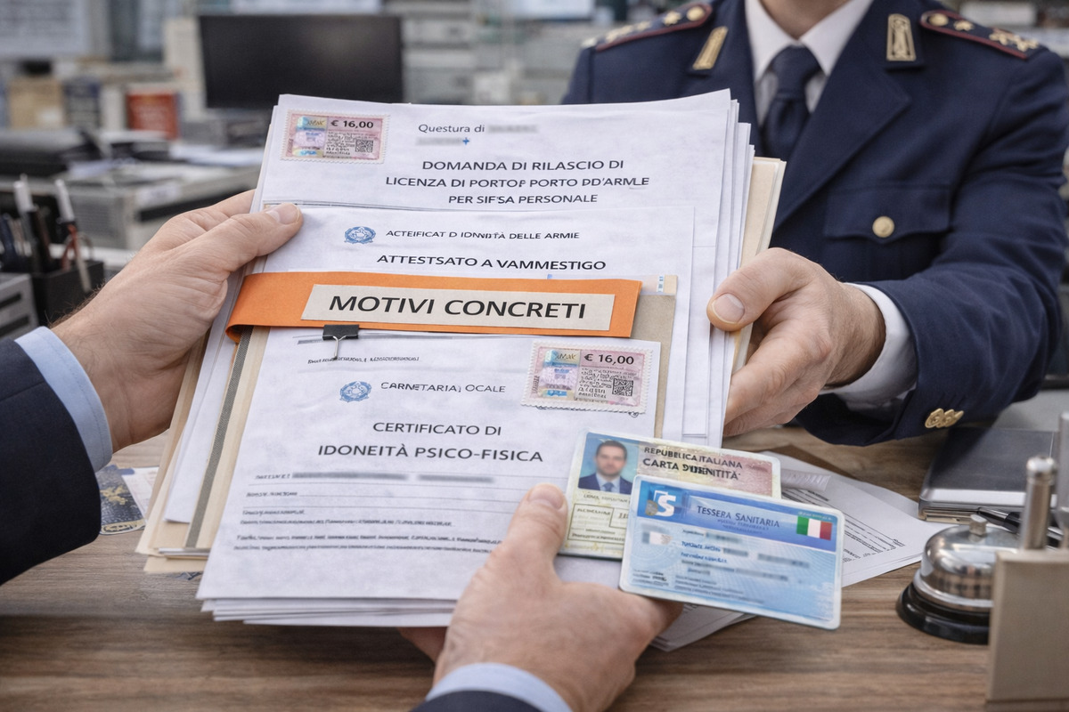 Presentazione della pratica di porto d’armi per difesa personale