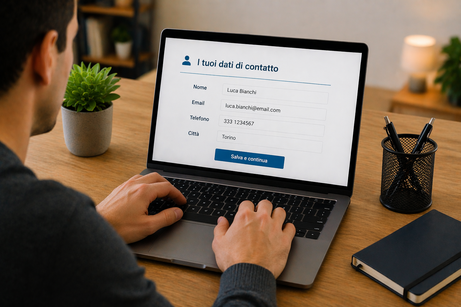 Inserimento dei dati di contatto in un curriculum senza esperienza