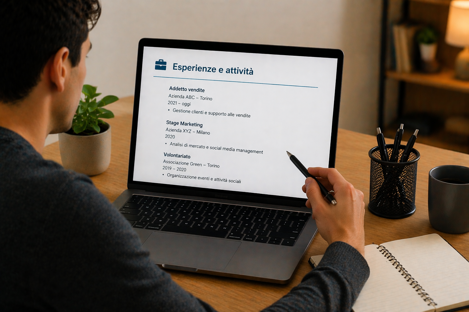 Inserimento di attività utili in un curriculum senza esperienza