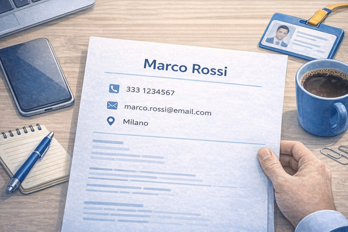 Inserimento dei dati essenziali nel curriculum