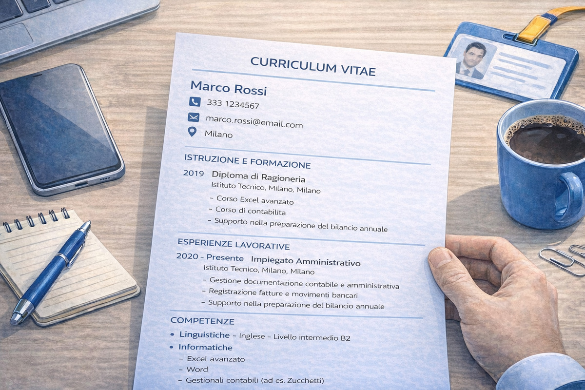 Scelta di un font semplice e di un layout leggibile per il curriculum