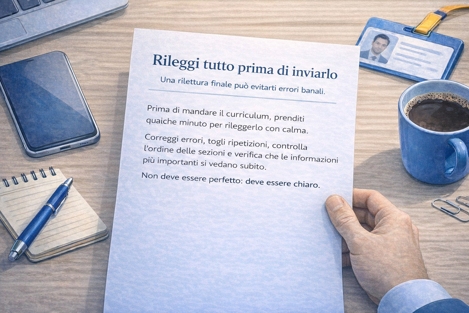 Controllo finale del curriculum prima dell’invio